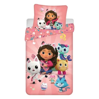 Lenjerie de pat pentru copii din bumbac pentru pat de o persoana 140x200 cm Gabby's Dollhouse - Jerry Fabrics imagine