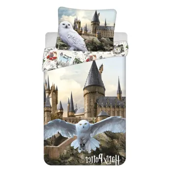 Lenjerie de pat pentru copii din bumbac pentru pat de o persoana 140x200 cm Harry Potter 