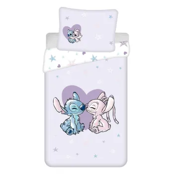 Lenjerie de pat pentru copii din bumbac pentru pat de o persoana 140x200 cm Lilo and Stitch 