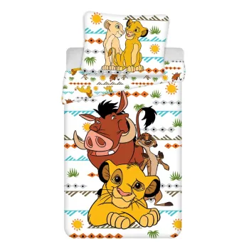Lenjerie de pat pentru copii din bumbac pentru pat de o persoana 140x200 cm Lion King Africa - Jerry Fabrics imagine