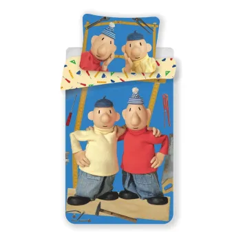 Lenjerie de pat pentru copii din bumbac pentru pat de o persoana 140x200 cm Pat a Mat - Jerry Fabrics imagine