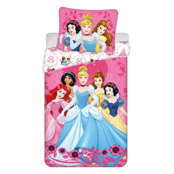 Lenjerie de pat pentru copii din bumbac pentru pat de o persoana 140x200 cm Princezny 