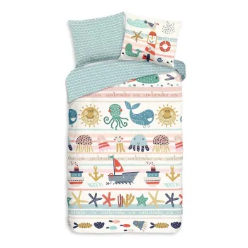 Lenjerie de pat pentru copii din bumbac pentru pat de o persoana/extinsa 140x220 cm Sea - Good Morning imagine
