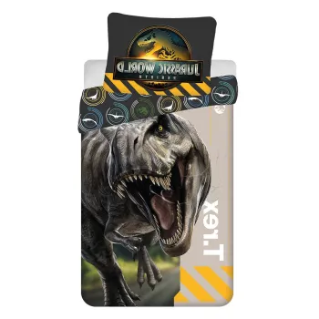 Lenjerie de pat pentru copii din bumbac pentru pat de o persoanA140x200 cm Jurassic World 