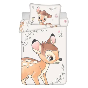 Lenjerie de pat pentru copii din bumbac pentru patut 100x135 cm Bambi 