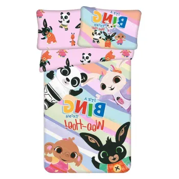 Lenjerie de pat pentru copii din bumbac pentru patut 100x135 cm Bing 