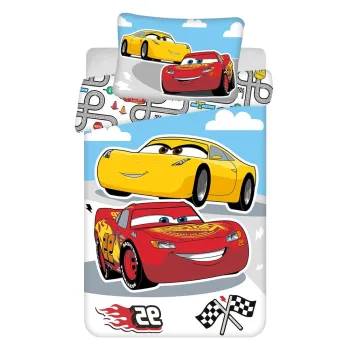 Lenjerie de pat pentru copii din bumbac pentru patut 100x135 cm Cars - Jerry Fabrics imagine