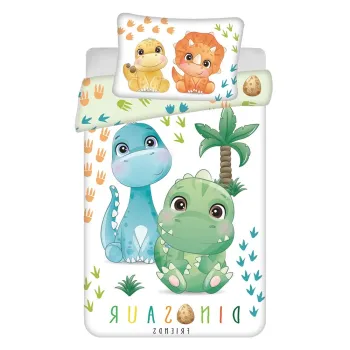 Lenjerie de pat pentru copii din bumbac pentru patut 100x135 cm Dino - Jerry Fabrics imagine