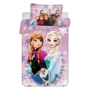 Lenjerie de pat pentru copii din bumbac pentru patut 100x135 cm Frozen 