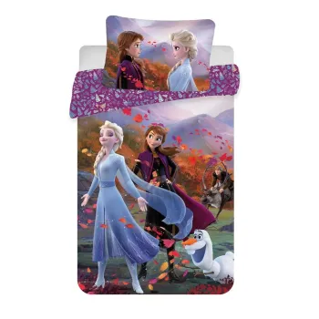 Lenjerie de pat pentru copii din bumbac pentru patut 100x135 cm Frozen 