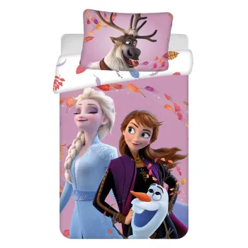 Lenjerie de pat pentru copii din bumbac pentru patut 100x135 cm Frozen 