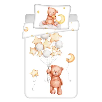 Lenjerie de pat pentru copii din bumbac pentru patut 100x135 cm Medvidek 