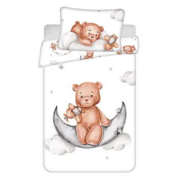 Lenjerie de pat pentru copii din bumbac pentru patut 100x135 cm Medvidek 