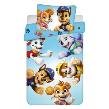 Lenjerie de pat pentru copii din bumbac pentru patut 100x135 cm Paw Patrol - Jerry Fabrics imagine