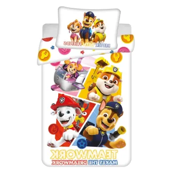 Lenjerie de pat pentru copii din bumbac pentru patut 100x135 cm Paw Patrol - Jerry Fabrics imagine