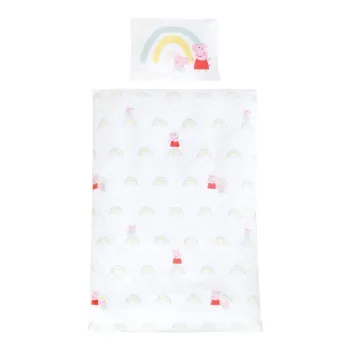 Lenjerie de pat pentru copii din bumbac pentru patut 100x135 cm Peppa Pig - Roba imagine