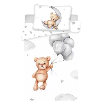 Lenjerie de pat pentru copii din bumbac pentru patut 100x135 cm Teddy Bear - Jerry Fabrics imagine