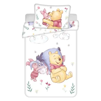 Lenjerie de pat pentru copii din bumbac pentru patut 100x135 cm Winnie the Pooh 