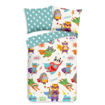 Lenjerie de pat pentru copii din bumbac pentru patut 120x150 cm Superhero - Good Morning imagine