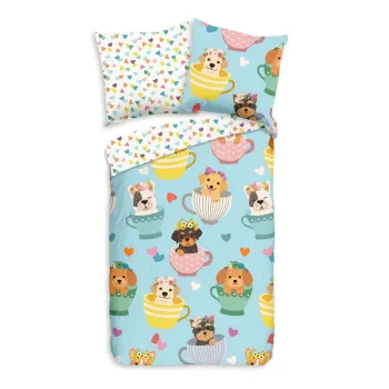 Lenjerie de pat pentru copii din bumbac pentru patut 90x130 cm Dogs - Bonami Selection imagine