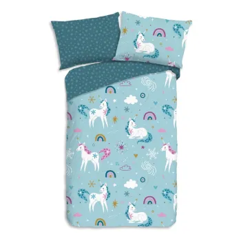 Lenjerie de pat pentru copii din flanela pentru pat de o persoana 140x200 cm Snowycorn - Good Morning imagine