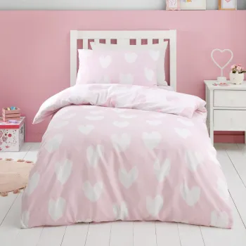 Lenjerie de pat pentru copii din flanela pentru patut 120x150 cm Hearts - Catherine Lansfield imagine