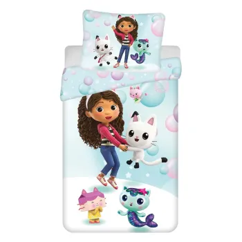 Lenjerie de pat pentru copii din microfibra pentru pat de o persoana 140x200 cm Gabby's Dollhouse 