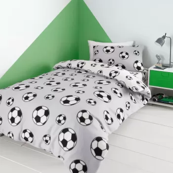Lenjerie de pat pentru copii din microplus 120x150 cm Football - Catherine Lansfield imagine