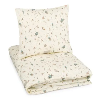 Lenjerie de pat pentru copii, galben-deschis din bumbac organic pentru patut 70x100 cm Sea Garden - Cam Cam Copenhagen imagine