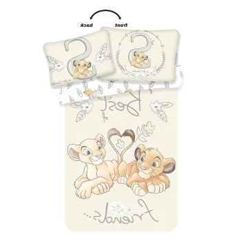 Lenjerie de pat pentru copii galben-deschis din bumbac pentru patut 100x135 cm Lion King 