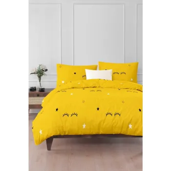 Lenjerie de pat pentru copii galbena pentru pat de o persoana 140x200 cm Dide - Mijolnir imagine