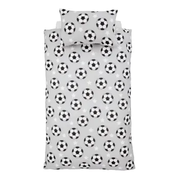 Lenjerie de pat pentru copii gri din flanela pentru pat dublu 200x200 cm Football Stars - Catherine Lansfield imagine