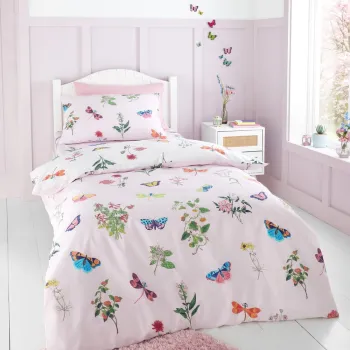 Lenjerie de pat pentru copii pentru pat de o persoana 135x200 cm Butterfly Garden - RHS imagine