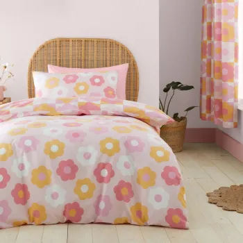 Lenjerie de pat pentru copii pentru pat de o persoana 135x200 cm Retro Daisy - Catherine Lansfield imagine