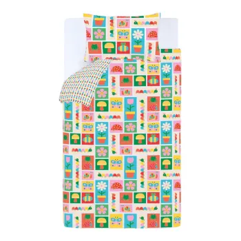 Lenjerie de pat pentru copii pentru patut 120x150 cm Curious Caterpillar - Catherine Lansfield imagine