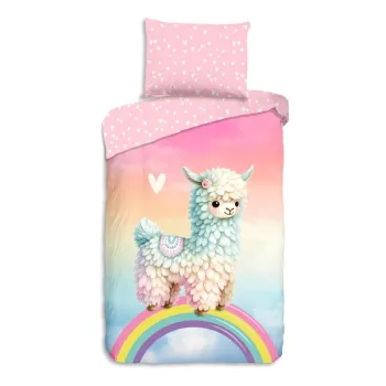 Lenjerie de pat pentru copii roz din bumbac pentru pat de o persoana 140x200 cm Chico - Good Morning imagine