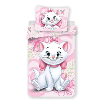 Lenjerie de pat pentru copii roz din bumbac pentru pat de o persoana 140x200 cm Marie Cat 