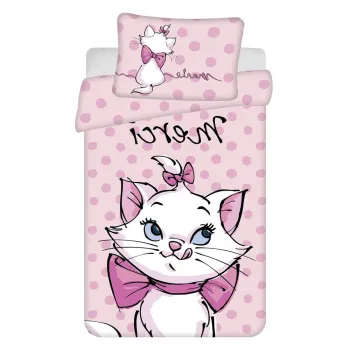Lenjerie de pat pentru copii roz din bumbac pentru patut 100x135 cm Marie Cat 
