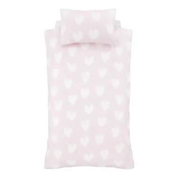 Lenjerie de pat pentru copii roz din flanela pentru pat dublu 200x200 cm Hearts - Catherine Lansfield imagine