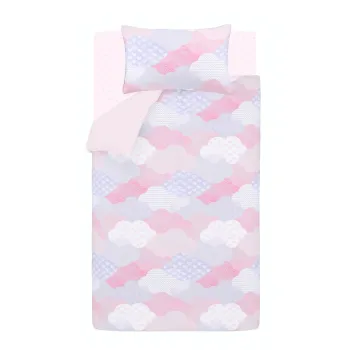 Lenjerie de pat pentru copii roz din microfibra pentru pat de o persoana 135x200 cm Soft as a Cloud - Catherine Lansfield imagine