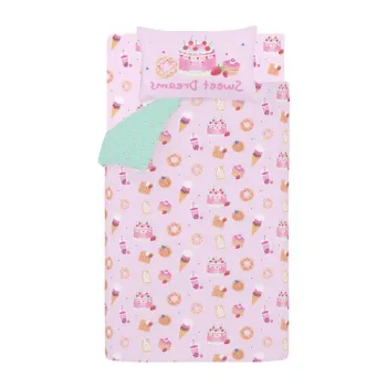 Lenjerie de pat pentru copii roz pentru pat de o persoanA135x200 cm Sweet Treats aEURCatherine Lansfield imagine