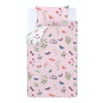 Lenjerie de pat pentru copii roz pentru pat dublu 200x200 cm Butterfly Garden - RHS imagine