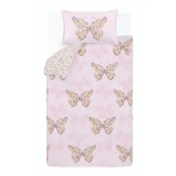 Lenjerie de pat pentru copii roz pentru pat dublu 200x200 cm Enchanted Butterfly - Catherine Lansfield imagine