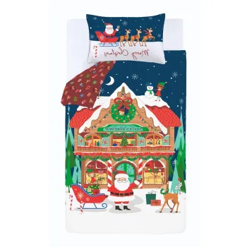 Lenjerie de pat pentru pat dublu 200x200 cm Santa's Workshop - Catherine Lansfield imagine