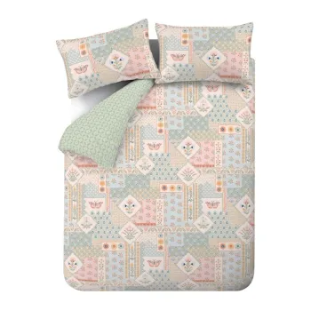 Lenjerie de pat pentru pat dublu cu 3 piese 200x200 cm Folk Patchwork aEURCatherine Lansfield imagine