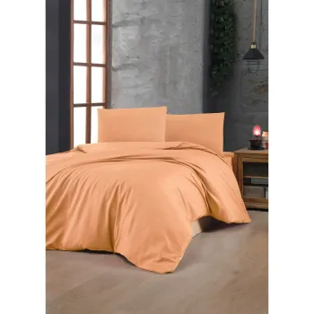 Lenjerie de pat portocalie din bumbac ranforce pentru pat dublu 200x200 cm - Mijolnir imagine