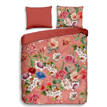 Lenjerie de pat portocalie din bumbac satinat pentru pat dublu/extinsa 240x220 cm Amalia - Descanso imagine