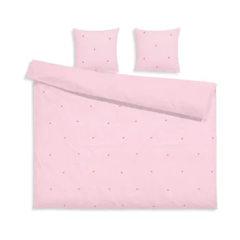 Lenjerie de pat roz din bumbac percal pentru pat dublu/extinsa 200x220 cm Daisy - JUNA imagine
