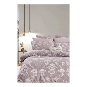 Lenjerie de pat roz din bumbac ranforce pentru pat dublu/extinsa cu cearceaf inclus/cu 4 piese 200x220 cm - Mila Home imagine