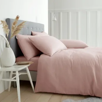 Lenjerie de pat roz din flanela pentru pat dublu/extinsa 230x220 cm Brushed - Catherine Lansfield imagine